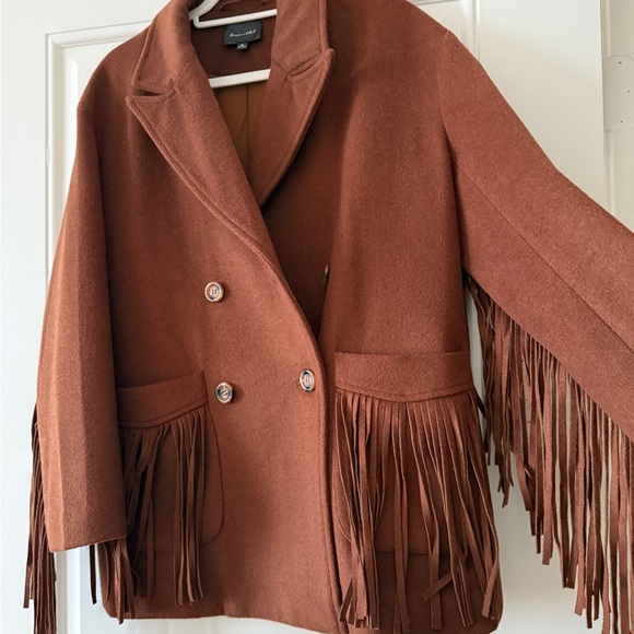 Line & Dot Western Fringe Oversized Coat | sz XS - Picture 2 of 6